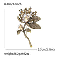 Alloy Crystal Glass Flower Brooch For Womens Suits And Apparel view 6