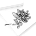 Alloy Crystal Glass Flower Brooch For Womens Suits And Apparel view 4