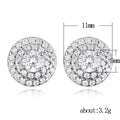 Luxury Full Pave Cubic Zirconia Stud Earrings, Engagement Banquet Ear Jewelry For Women view 5