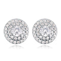 Luxury Full Pave Cubic Zirconia Stud Earrings, Engagement Banquet Ear Jewelry For Women view 6