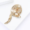 Alloy Crystal Fox Brooch For Collars Scarves And Apparel view 4
