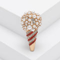 Alloy Rhinestone Pearl Ice Cream Brooch Cute Cardigan Safety Pin view 2