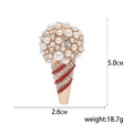 Alloy Rhinestone Pearl Ice Cream Brooch Cute Cardigan Safety Pin view 5