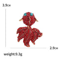 Alloy Rhinestone Red Koi Fish Brooch Pin For Lucky Accessories view 5