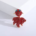 Alloy Rhinestone Red Koi Fish Brooch Pin For Lucky Accessories view 2