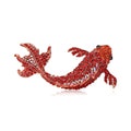 Alloy Rhinestone Red Koi Brooch For Lucky Apparel Decoration view 5