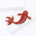 Alloy Rhinestone Red Koi Brooch For Lucky Apparel Decoration view 3