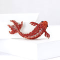 Alloy Rhinestone Red Koi Brooch For Lucky Apparel Decoration view 1