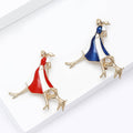Alloy Enamel Cartoon Dog Walking Girl Brooch For Clothing Decoration view 4