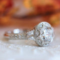 Creative Simulated Carat Diamond Ring With Half Moon Zircon Inlay, Engagement Jewelry For Women view 2