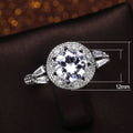Creative Simulated Carat Diamond Ring With Half Moon Zircon Inlay, Engagement Jewelry For Women view 5