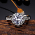 Eight Hearts Eight Arrows Simulated Zircon Ring For Women Copper Platinum Plated Jewelry view 4