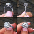 Eight Hearts Eight Arrows Simulated Zircon Ring For Women Copper Platinum Plated Jewelry view 2