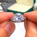 Eight Hearts Eight Arrows Simulated Zircon Ring For Women Copper Platinum Plated Jewelry view 3