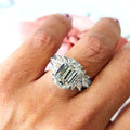 Oversized Square Cubic Zirconia Ring, Luxury Statement Jewelry For Business Events view 3