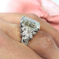 Oversized Square Cubic Zirconia Ring, Luxury Statement Jewelry For Business Events view 2