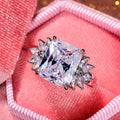 Oversized Square Cubic Zirconia Ring, Luxury Statement Jewelry For Business Events view 4
