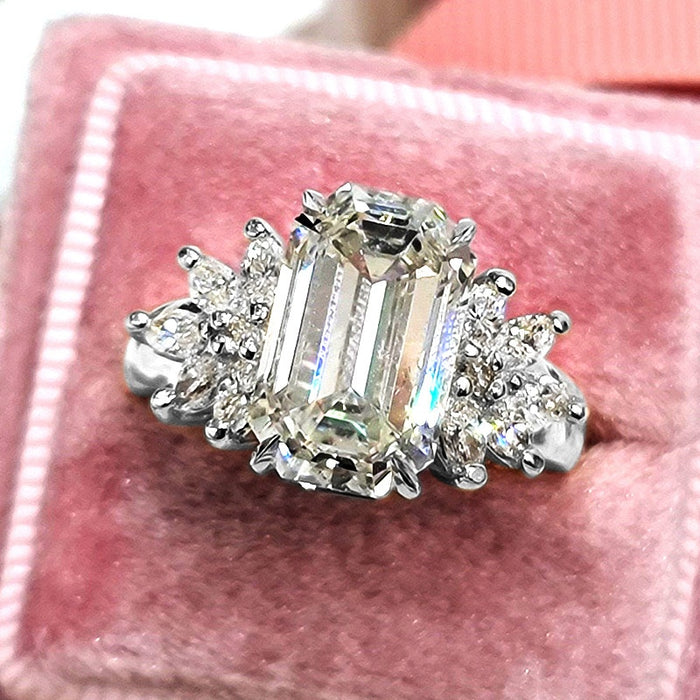 Oversized Square Cubic Zirconia Ring, Luxury Statement Jewelry For Business Events