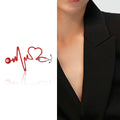 Enamel Alloy Heartbeat Heart Brooch For Medical Uniform Accessories view 2