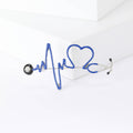 Enamel Alloy Heartbeat Heart Brooch For Medical Uniform Accessories view 3
