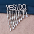 Gold Alloy Letter Tassel Brooch Pin For Clothing Fastening view 1