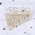 Gold Alloy Letter Tassel Brooch Pin For Clothing Fastening view 2