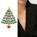 Hollow Alloy Enamel Christmas Tree Brooch Pin For Clothing Accessories view 2