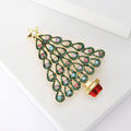 Hollow Alloy Enamel Christmas Tree Brooch Pin For Clothing Accessories view 3