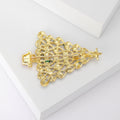 Hollow Alloy Enamel Christmas Tree Brooch Pin For Clothing Accessories view 4