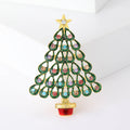 Hollow Alloy Enamel Christmas Tree Brooch Pin For Clothing Accessories view 1