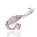 Cute Alloy Rhinestone Shrimp Brooch Pin For Cardigans And Coats view 1