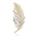 Alloy Rhinestone Feather Brooch Pin For Collar And Lapel view 1