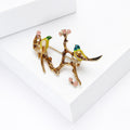 Alloy Magpie Branch Brooch Pin For Coat Sweater Fastening view 3