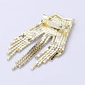 Alloy Rhinestone Letter A Tassel Brooch Pin For Statement Outfits view 3