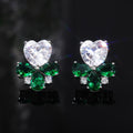 Japanese Korean Style Sweet Flower Heart Zircon Stud Earrings Fashion Women's Ear Jewelry view 5
