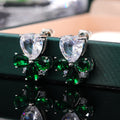 Japanese Korean Style Sweet Flower Heart Zircon Stud Earrings Fashion Women's Ear Jewelry view 4