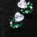 Japanese Korean Style Sweet Flower Heart Zircon Stud Earrings Fashion Women's Ear Jewelry view 3