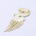 Alloy Rhinestone Letter S Tassel Brooch For Women's Apparel view 3