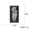 Alloy Rhinestone Letter S Tassel Brooch For Women's Apparel view 5