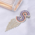 Alloy Rhinestone Letter S Tassel Brooch For Women's Apparel view 4