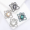Metal Alloy Rhinestone Five Point Star Brooch Pin For Clothing view 1
