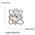 Metal Alloy Rhinestone Five Point Star Brooch Pin For Clothing view 5