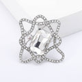 Metal Alloy Rhinestone Five Point Star Brooch Pin For Clothing view 4