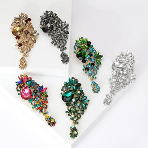 Vintage Alloy Rhinestone Glass Brooch Pin For Elegant Clothing Decoration