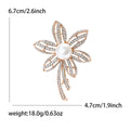 Alloy Pearl Rhinestone Flower Brooch For Shawl And Garment Fastening view 4