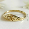 Fashion Simple Electroplated Pattern Copper Ring, Women's Holiday Gift Finger Jewelry view 5