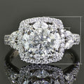 Sparkling Round Simulated Diamond Full Zircon Leaf Wedding Ring For Women European Jewelry view 5