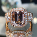 Rose Gold Plated Square Cut Zircon Princess Ring For Women Fashion Business Event Jewelry view 6