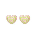 Sweet Summer Rainbow Colorblock Enamel Alloy Five Point Star And Heart Geometric Stud Earrings view 5