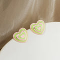 Sweet Summer Rainbow Colorblock Enamel Alloy Five Point Star And Heart Geometric Stud Earrings view 4